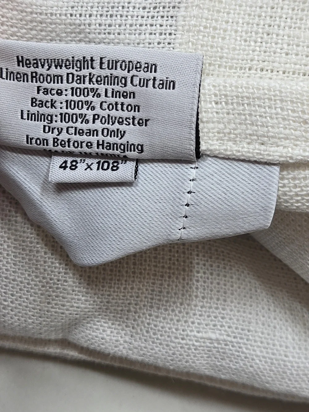 NWT QUINCE Set 2 48x108 Heavyweight European Linen Room Darkening Curtains 0093